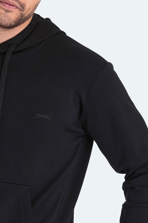 Slazenger KULA 2 li set Erkek Kapüşonlu Cepli Siyah - Gri Sweatshirt