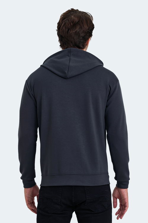Slazenger KULA 2 li set Erkek Kapüşonlu Cepli Siyah - Gri Sweatshirt
