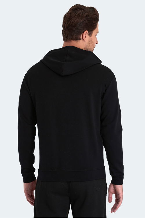 Slazenger KULA 2 li set Erkek Kapüşonlu Cepli Siyah - Gri Sweatshirt