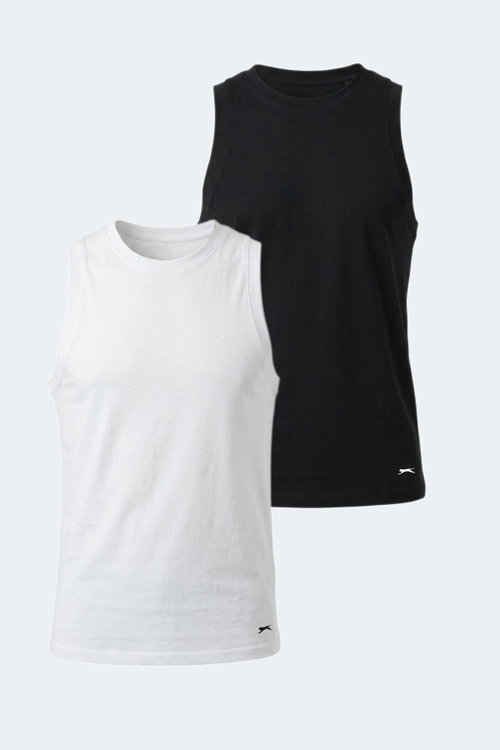 Slazenger KULAP 2 Lİ SET Erkek Beyaz - Siyah Tişört