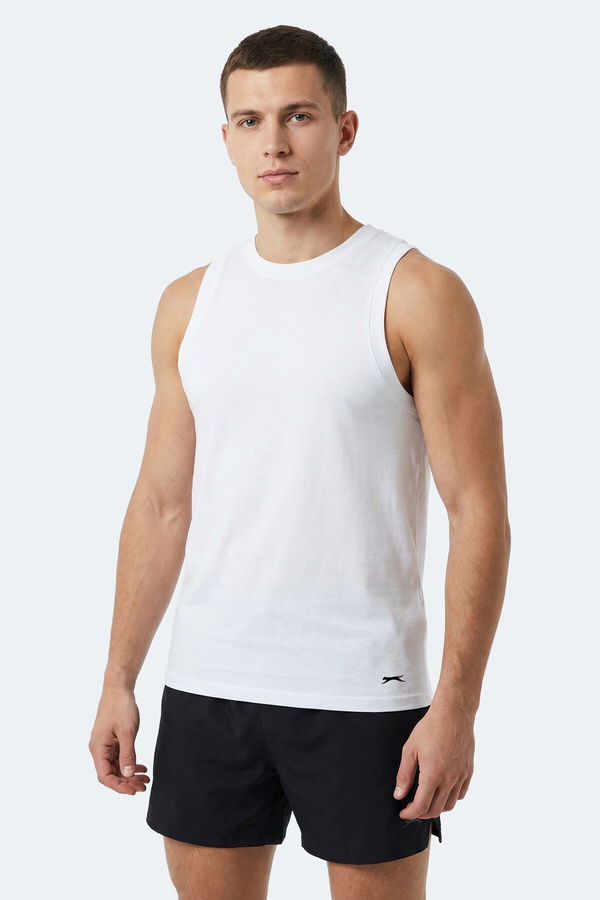 Slazenger KULAP Erkek Kolsuz Beyaz Tişört
