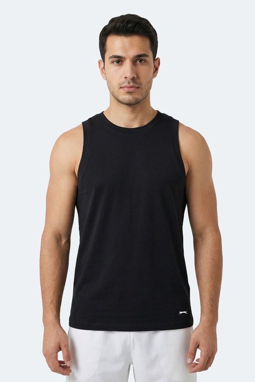 Slazenger KULAP Erkek Kolsuz Siyah Tişört