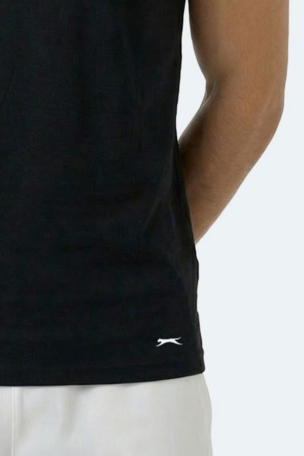 Slazenger KULAP Erkek Kolsuz Siyah Tişört
