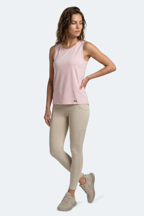 Slazenger KUNDE Kadın Kolsuz Açık Pembe Atlet