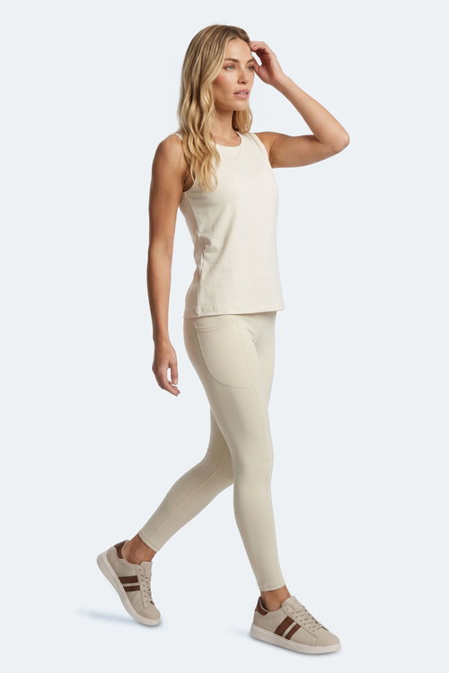 Slazenger KUNDE Kadın Kolsuz Ekru Atlet