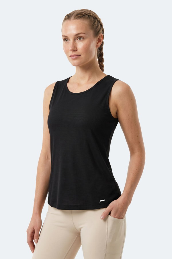 Slazenger KUNDE Kadın Kolsuz Siyah Atlet