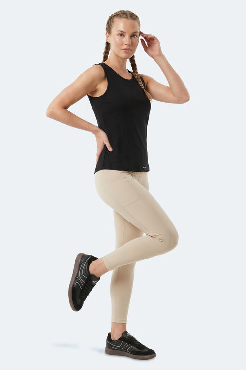 Slazenger KUNDE Kadın Kolsuz Siyah Atlet