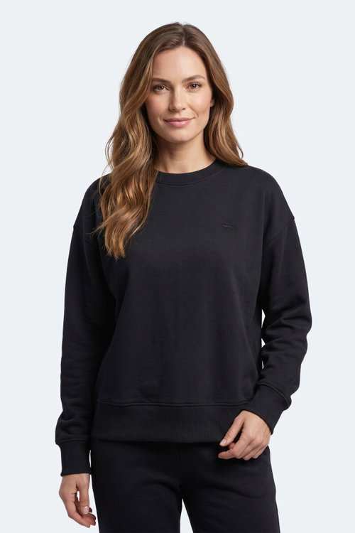 Slazenger KUNTO I Kadın Siyah Sweatshırt