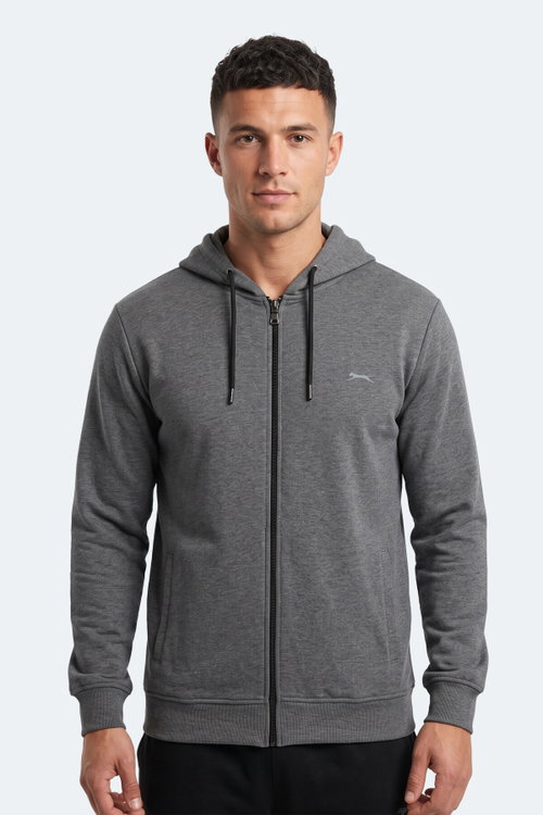 Slazenger KURTIS I Erkek Kapüşonlu Antrasit Sweatshırt