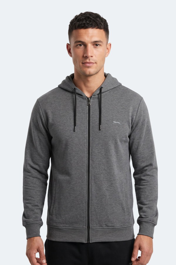 Slazenger KURTIS I Erkek Kapüşonlu Antrasit Sweatshırt