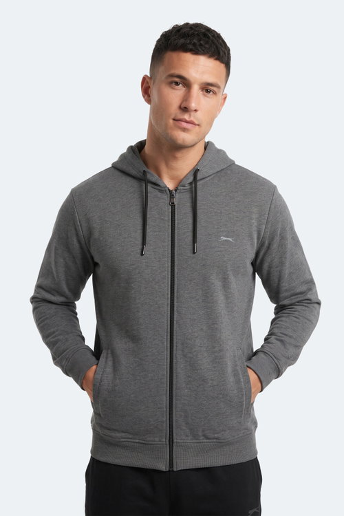 Slazenger KURTIS I Erkek Kapüşonlu Antrasit Sweatshırt