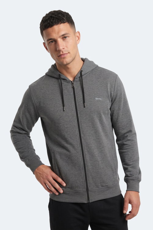 Slazenger KURTIS I Erkek Kapüşonlu Antrasit Sweatshırt