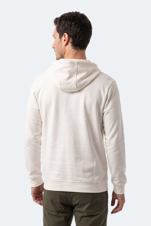 Slazenger KURTIS I Erkek Kapüşonlu Beyaz Sweatshırt