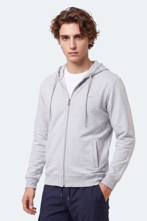Slazenger KURTIS I Erkek Kapüşonlu Gri Sweatshırt