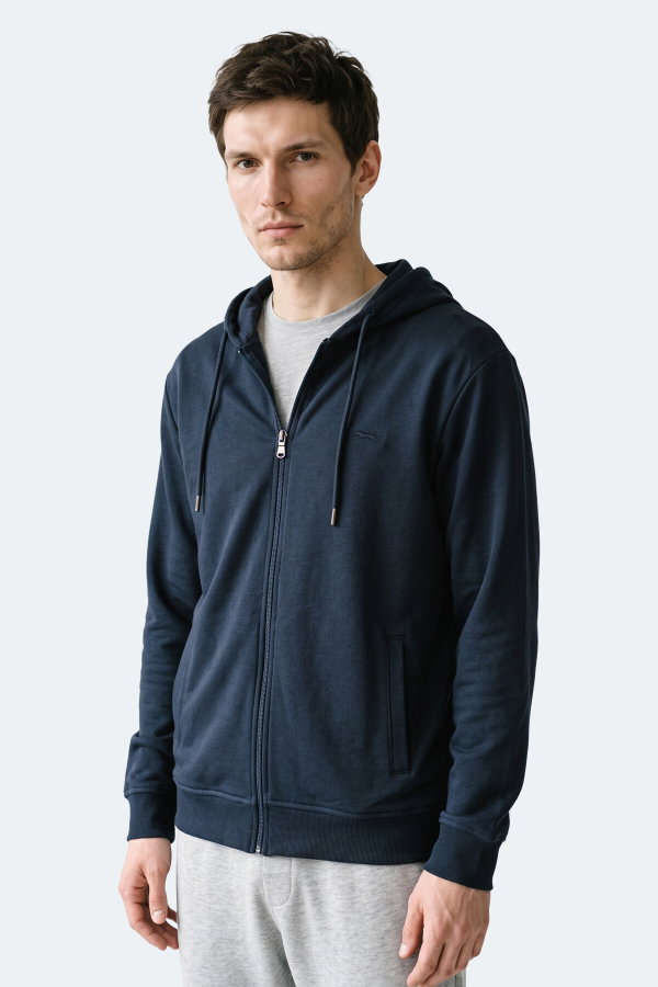Slazenger KURTIS I Erkek Kapüşonlu Lacivert Sweatshırt