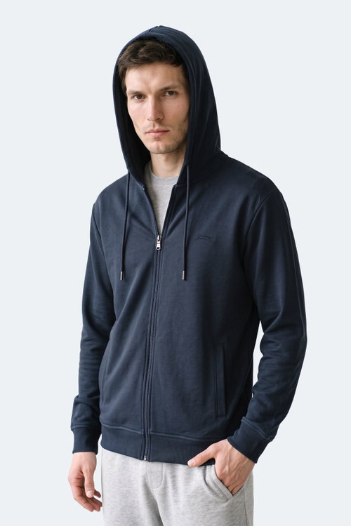 Slazenger KURTIS I Erkek Kapüşonlu Lacivert Sweatshırt