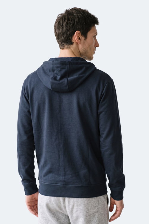 Slazenger KURTIS I Erkek Kapüşonlu Lacivert Sweatshırt
