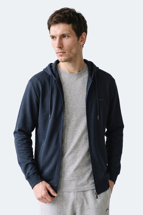 Slazenger KURTIS I Erkek Kapüşonlu Lacivert Sweatshırt