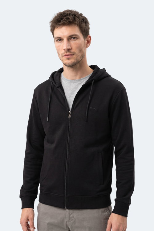 Slazenger KURTIS I Erkek Kapüşonlu Siyah Sweatshırt