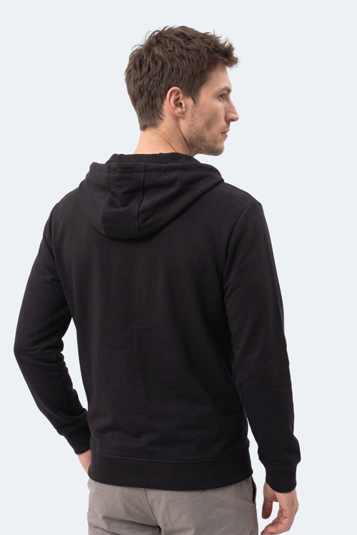 Slazenger KURTIS I Erkek Kapüşonlu Siyah Sweatshırt