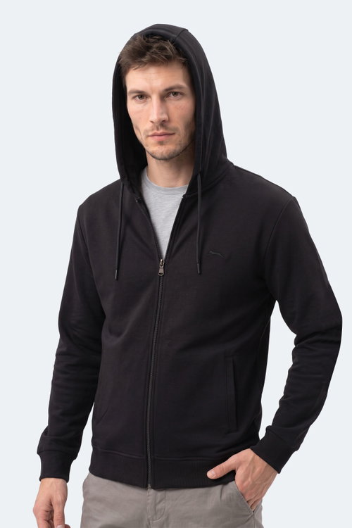 Slazenger KURTIS I Erkek Kapüşonlu Siyah Sweatshırt