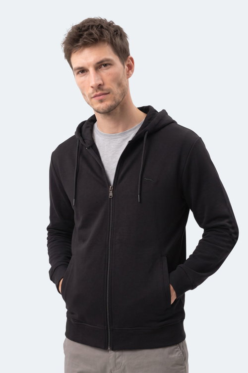 Slazenger KURTIS I Erkek Kapüşonlu Siyah Sweatshırt