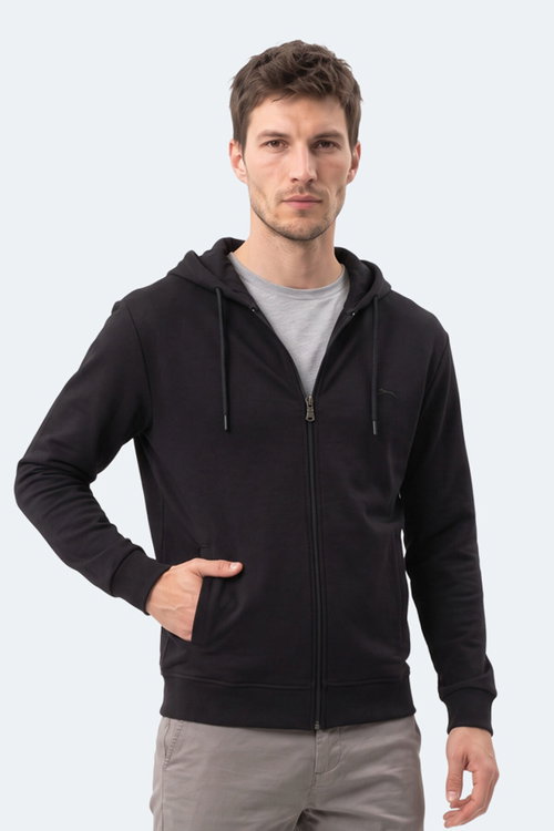 Slazenger KURTIS I Erkek Kapüşonlu Siyah Sweatshırt