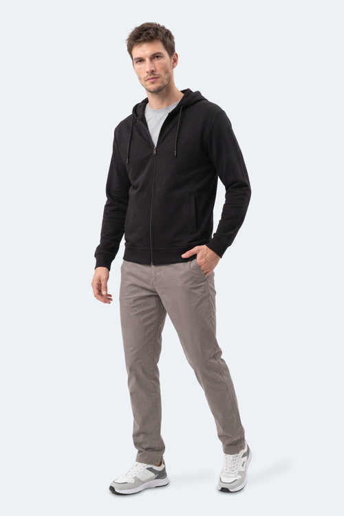Slazenger KURTIS I Erkek Kapüşonlu Siyah Sweatshırt