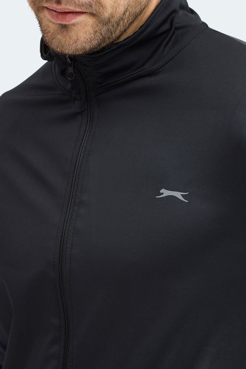 Slazenger KYLORA Erkek Dik Yaka Fermuarlı Siyah Sweatshırt