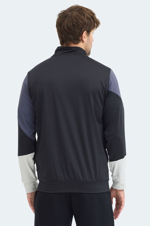 Slazenger KYLORA Erkek Dik Yaka Fermuarlı Siyah Sweatshırt