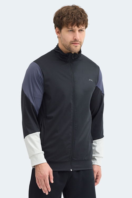 Slazenger KYLORA Erkek Dik Yaka Fermuarlı Siyah Sweatshırt