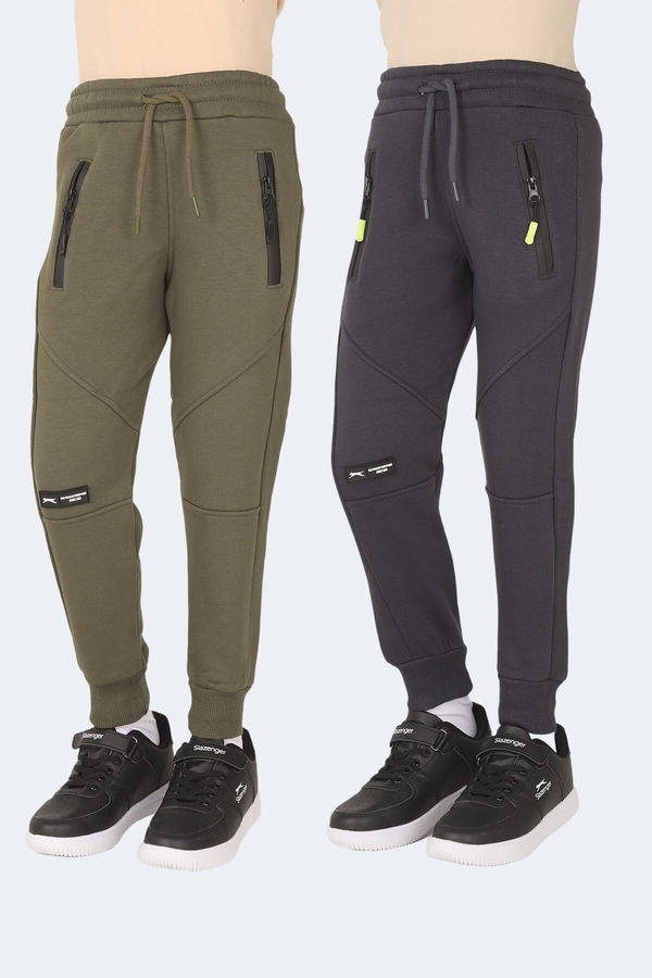 Slazenger LAMYA 2 li Set Unisex Çocuk Haki - Koyu Gri Eşofman Altı Slazenger LAMYA 2 li Set Unisex Çocuk Haki - Koyu Gri Eşofman Altı
