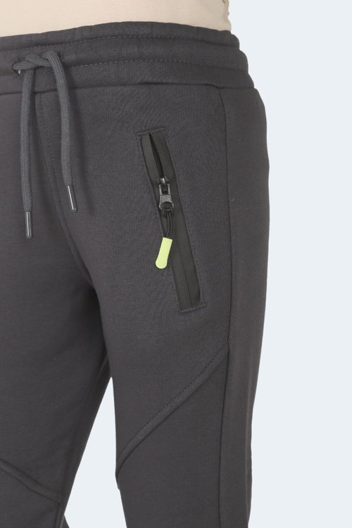 Slazenger LAMYA 2 li Set Unisex Çocuk Fermuar Cepli Haki - Koyu Gri Eşofman Altı