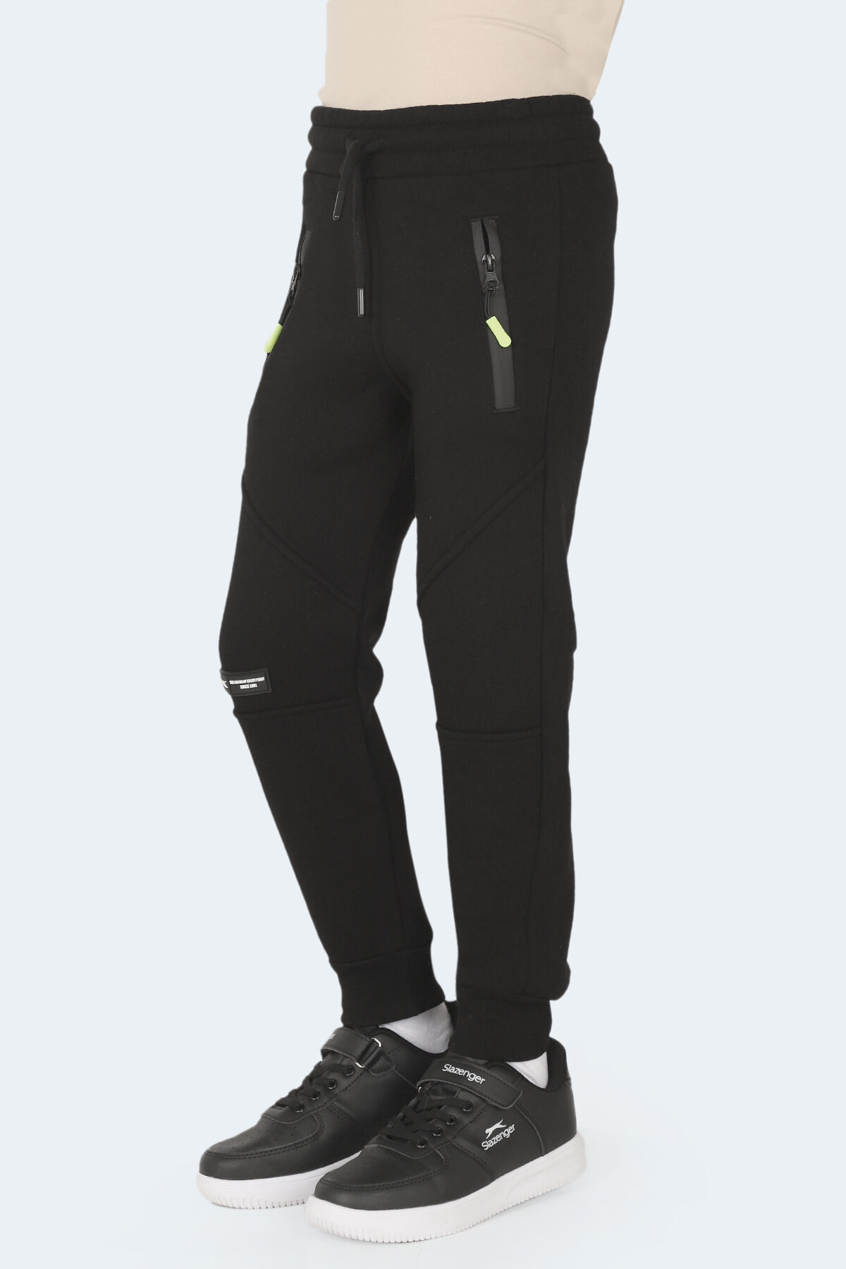 Slazenger LAMYA 2 li Set Unisex Çocuk Siyah -Taş Gri Eşofman Altı - Thumbnail