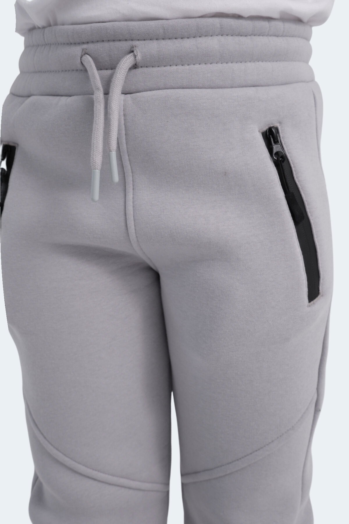 Slazenger LAMYA 2 li Set Unisex Çocuk Siyah -Taş Gri Eşofman Altı - Thumbnail