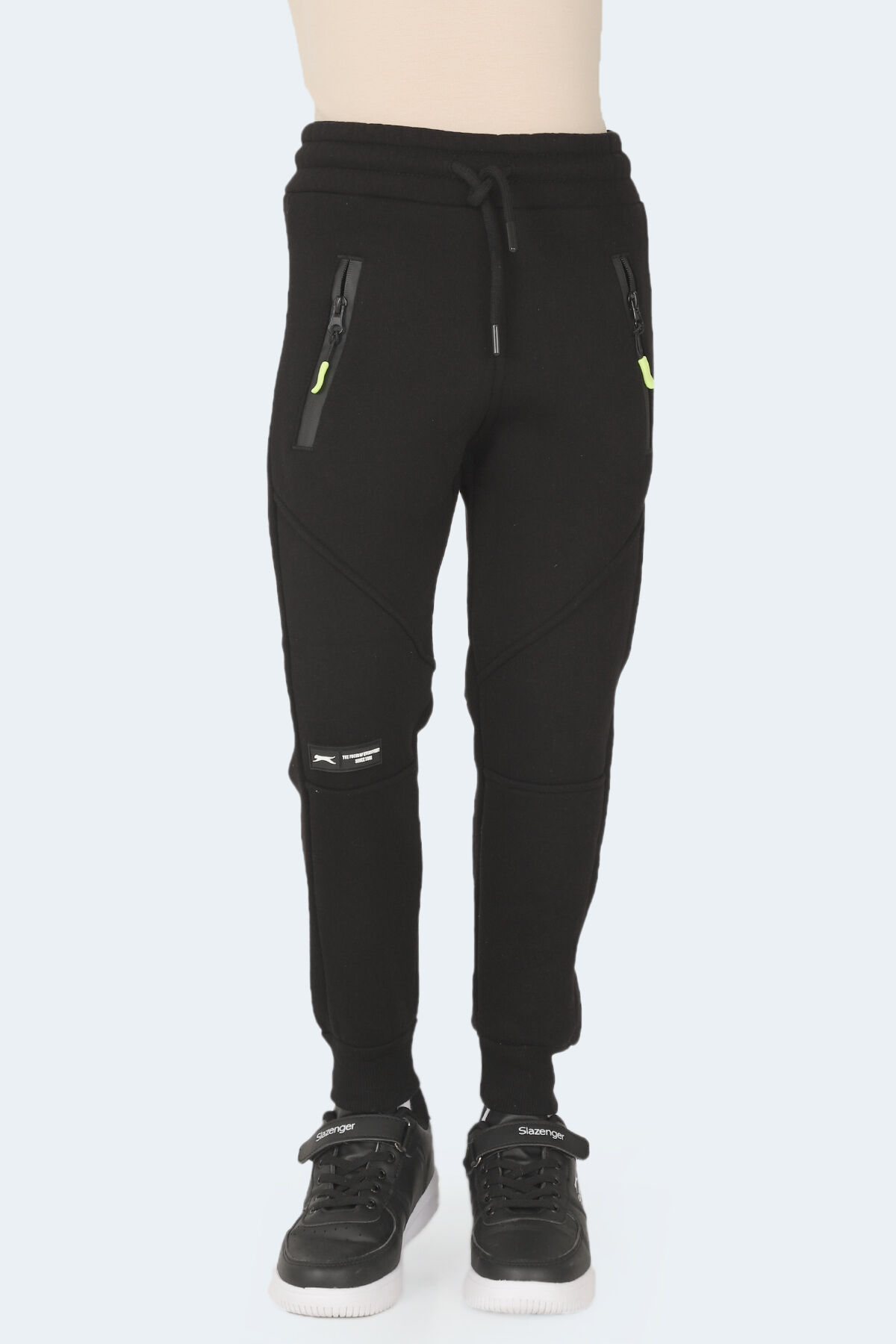 Slazenger LAMYA 2 li Set Unisex Çocuk Siyah -Taş Gri Eşofman Altı - Thumbnail