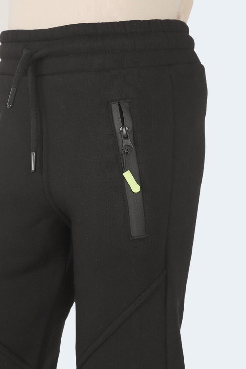 Slazenger LAMYA 2 li Set Unisex Çocuk Fermuar Cepli Siyah -Taş Gri Eşofman Altı