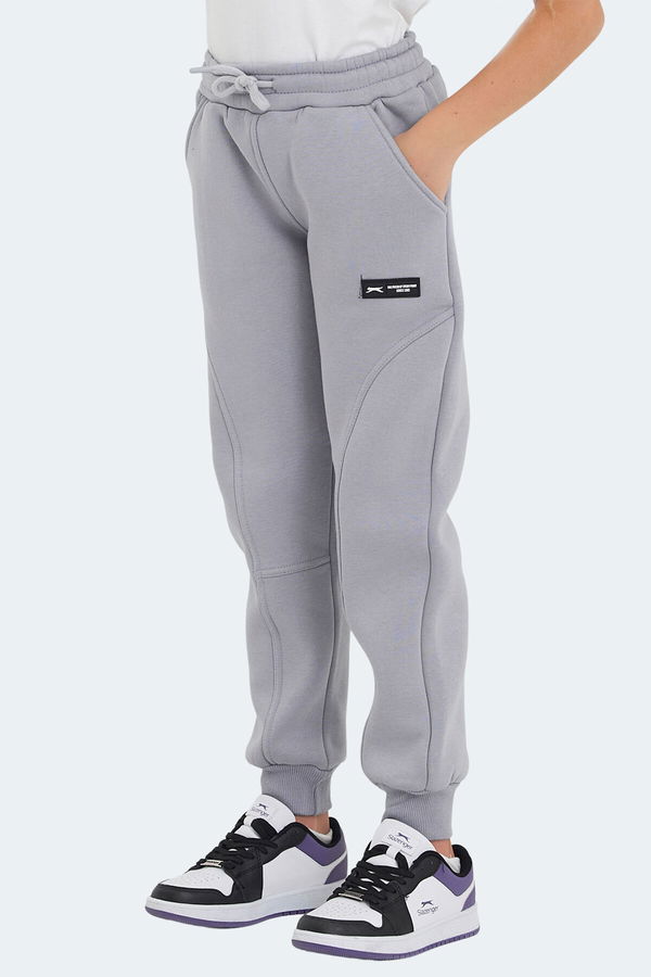 Slazenger LAVRA 2 li set Çocuk Cepli Siyah -Taş Gri Eşofman Altı