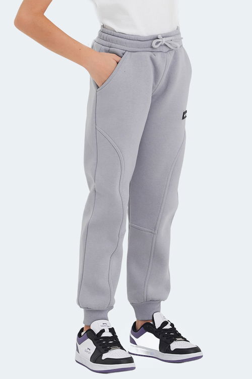 Slazenger LAVRA 2 li set Unisex Çocuk Cepli Siyah -Taş Gri Eşofman Altı