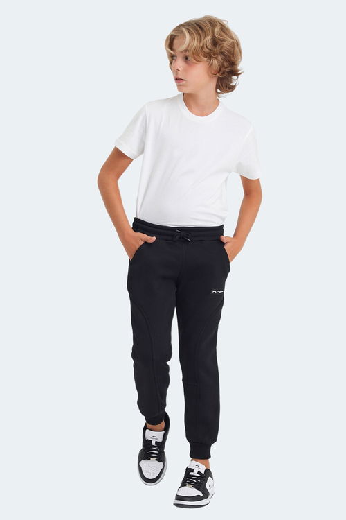 Slazenger LAVRA 2 li set Unisex Çocuk Cepli Siyah -Taş Gri Eşofman Altı