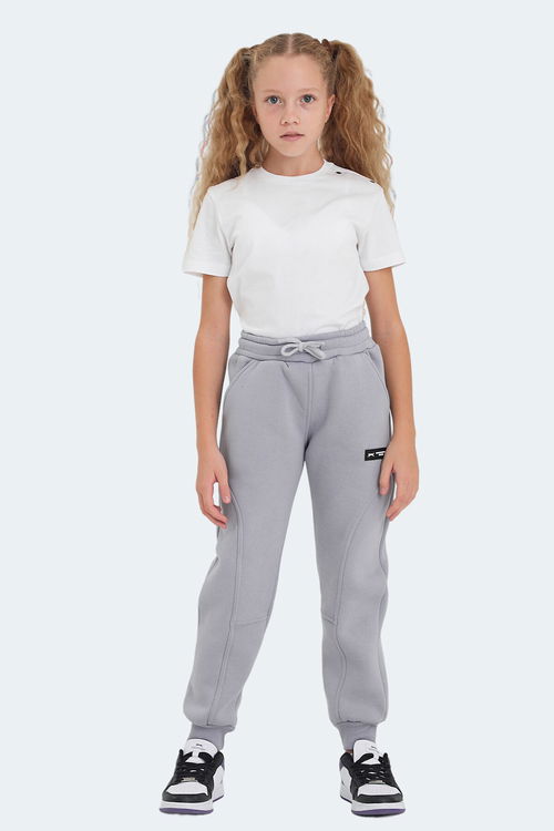 Slazenger LAVRA 2 li set Unisex Çocuk Cepli Siyah -Taş Gri Eşofman Altı