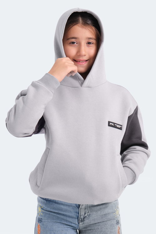 Slazenger LAYNE 2 Lİ SET Erkek Çocuk Kapüşonlu Cepli Siyah/Gri - Gri/Siyah Sweatshırt
