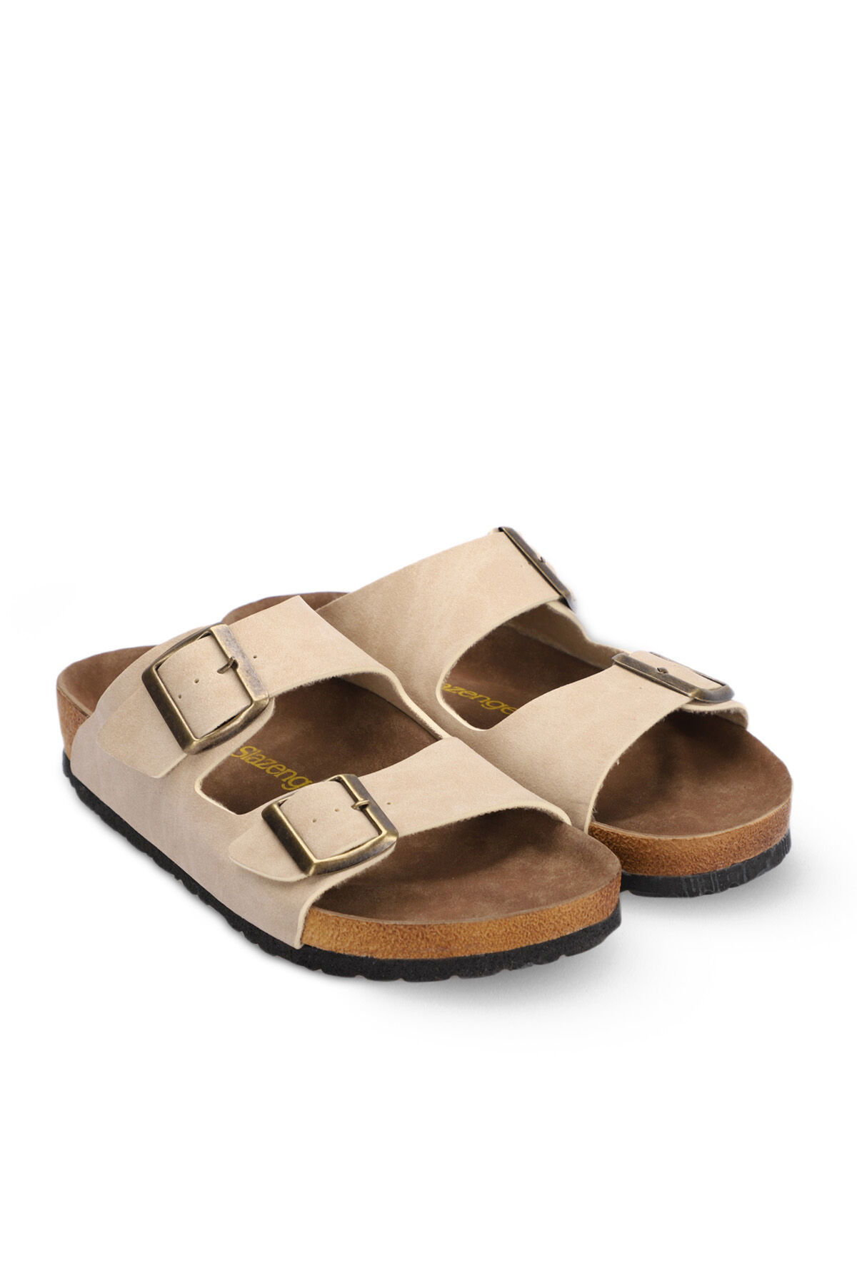 Slazenger LENS Kadın Bej Nubuk Terlik - Thumbnail