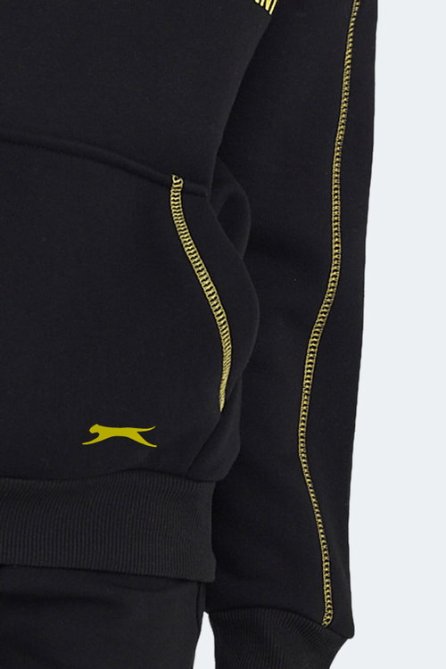 Slazenger LEVON 2 Lİ SET Erkek Çocuk Kapüşonlu Cepli Siyah -Taş Gri Sweatshırt