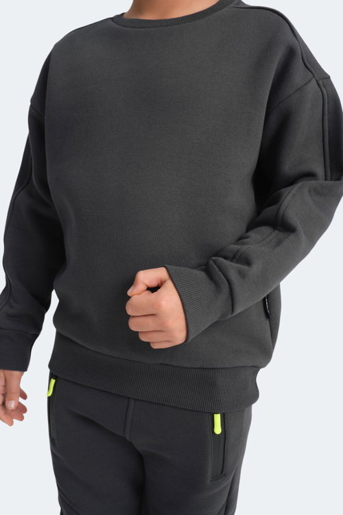 Slazenger LOGAN 2 li set Unisex Çocuk Siyah - Gri Sweatshırt