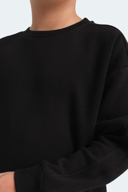 Slazenger LOGAN 2 li set Unisex Çocuk Siyah -Taş Gri Sweatshirt