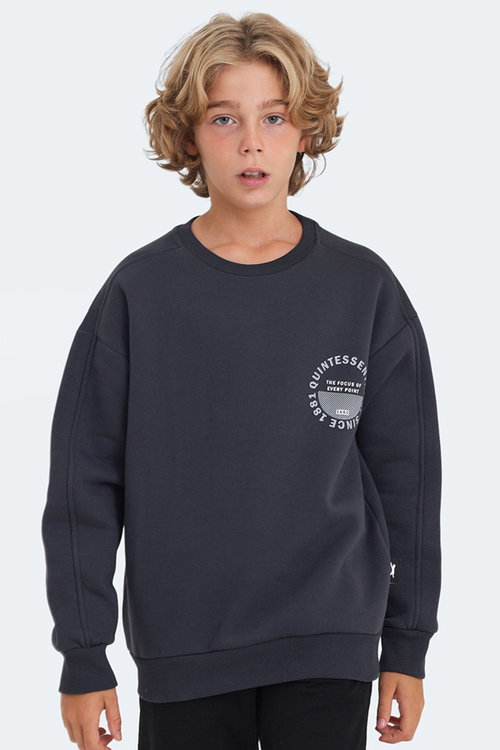 Slazenger LONE 2 li Set Unisex Çocuk Siyah - Koyu Gri Sweatshırt
