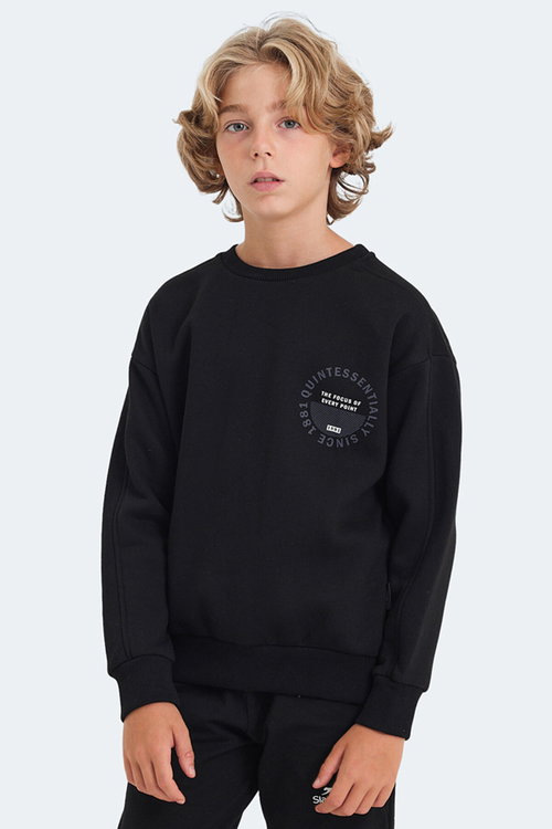 Slazenger LONE 2 li Set Unisex Çocuk Siyah - Koyu Gri Sweatshırt