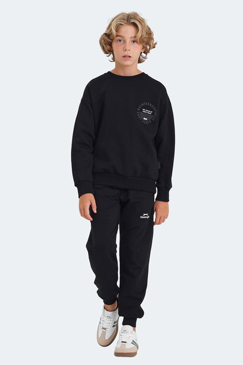 Slazenger LONE 2 li Set Unisex Çocuk Siyah - Koyu Gri Sweatshırt