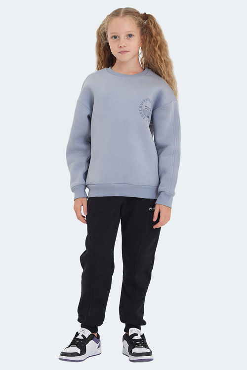 Slazenger LONE 2 li Set Unisex Çocuk Siyah -Taş Gri Sweatshirt